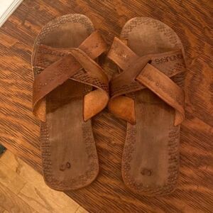 Honduras leather hand made sandals size 40